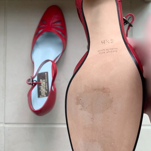 Granada Red Cutout Closed-Toe Pump with Ankle Strap - Picture 6 of 8